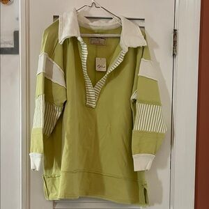 We The Free Green and White Sweatshirt